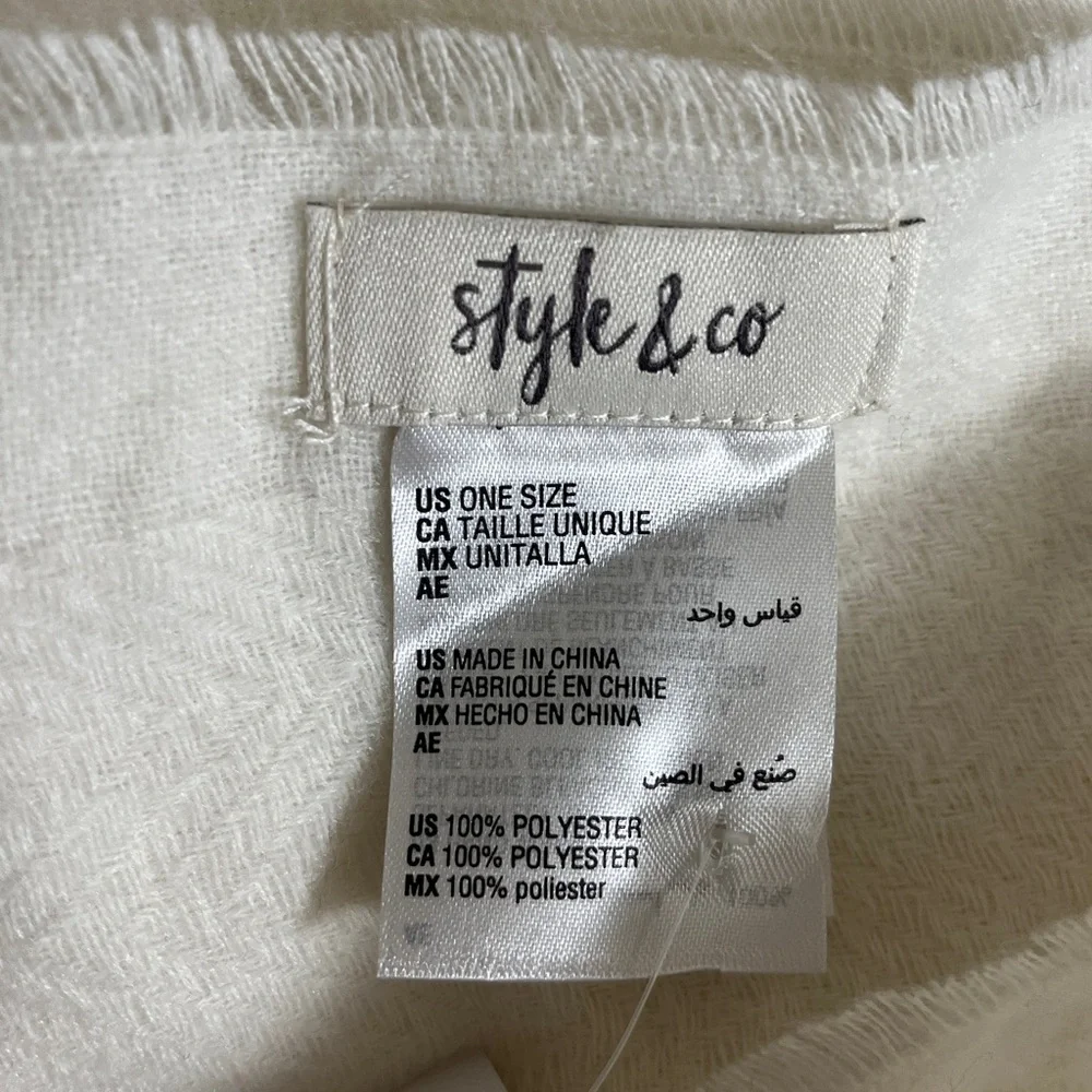NWT Style & Co Ivory Fringe Scarf